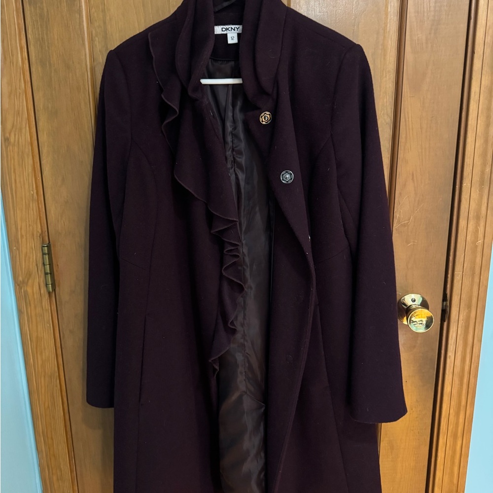 DKNY Women's Rich Purple Trench Coat